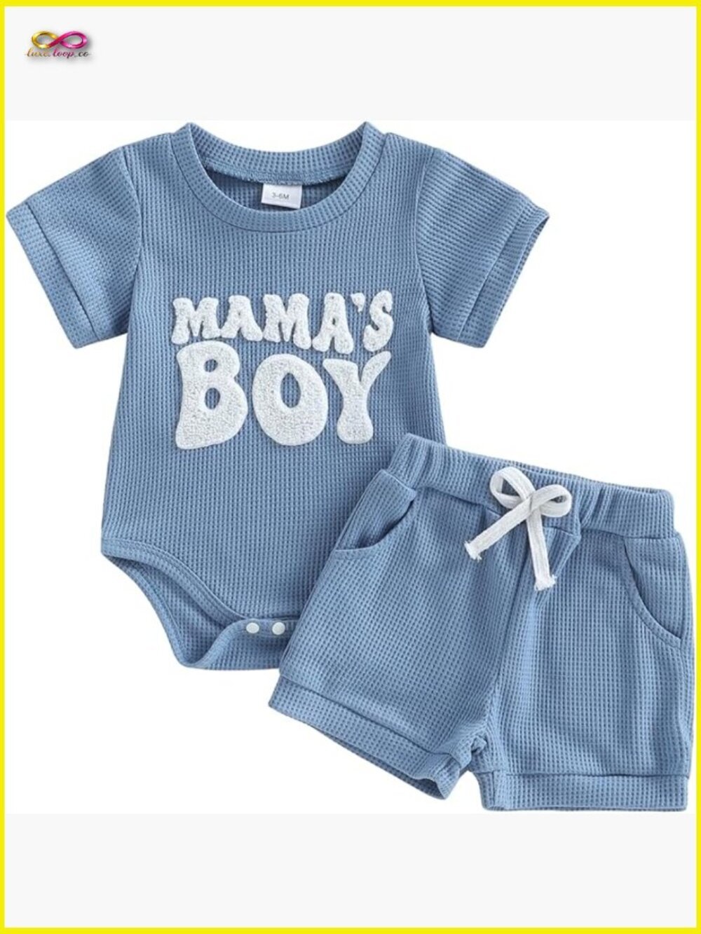 Baby Boy Romper Shorts Set Embroidery Print Summer Outfit Infant 2-Piece